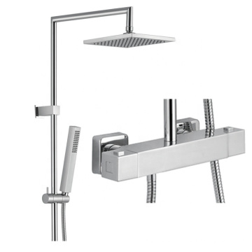 Square design T-tube thermostatic shower faucet